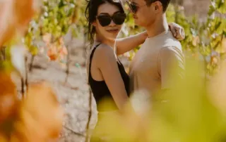 jacqueline and ben in the vineyard